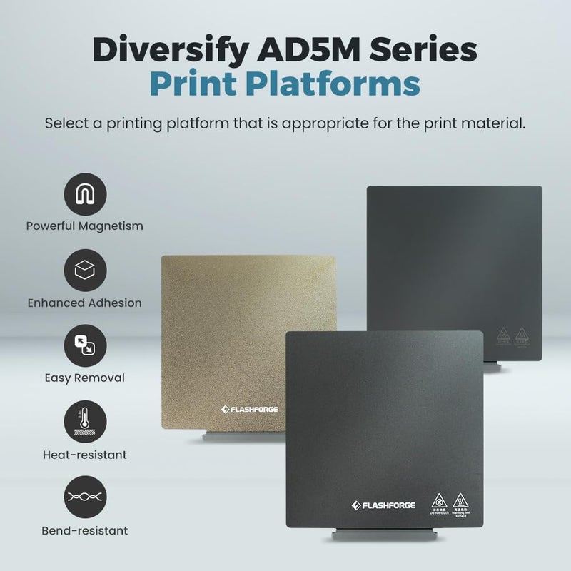 FLASHFORGE AD5M (Pro)/ AD5X 3D Printer Smooth PEI Plate, Upgrade Magnetic Flexible PEI Sticker Sheet, Glue-Free Print with PLA, TPU, Carbon Fiber Filaments - Image 2